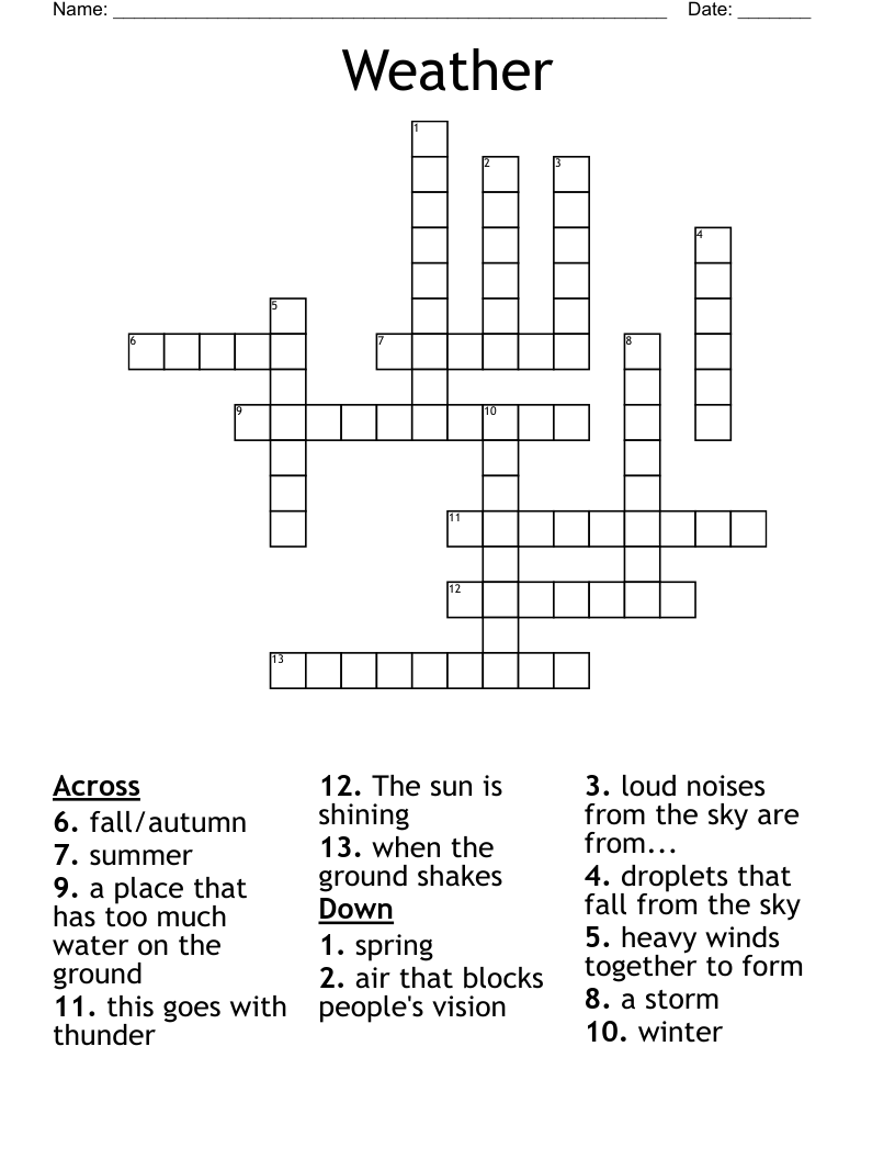 Weather Crossword