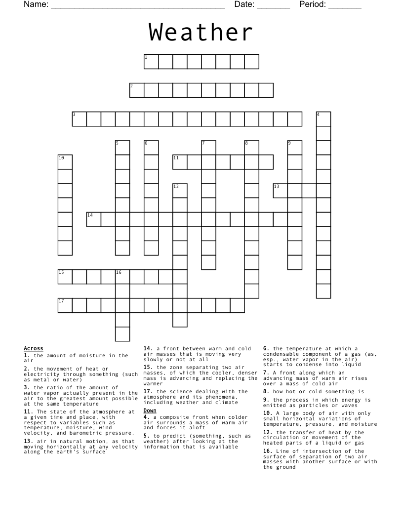 Weather Crossword