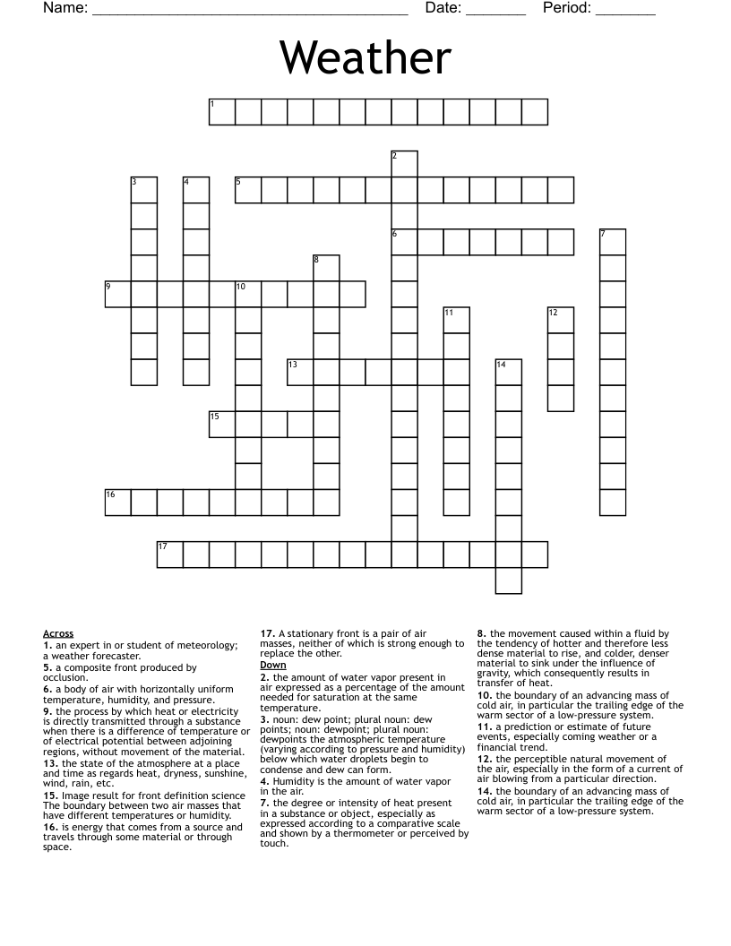 Weather Crossword