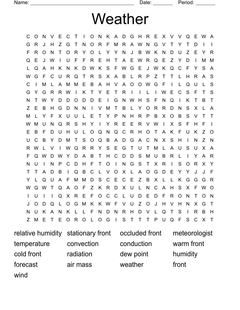 Weather Word Search