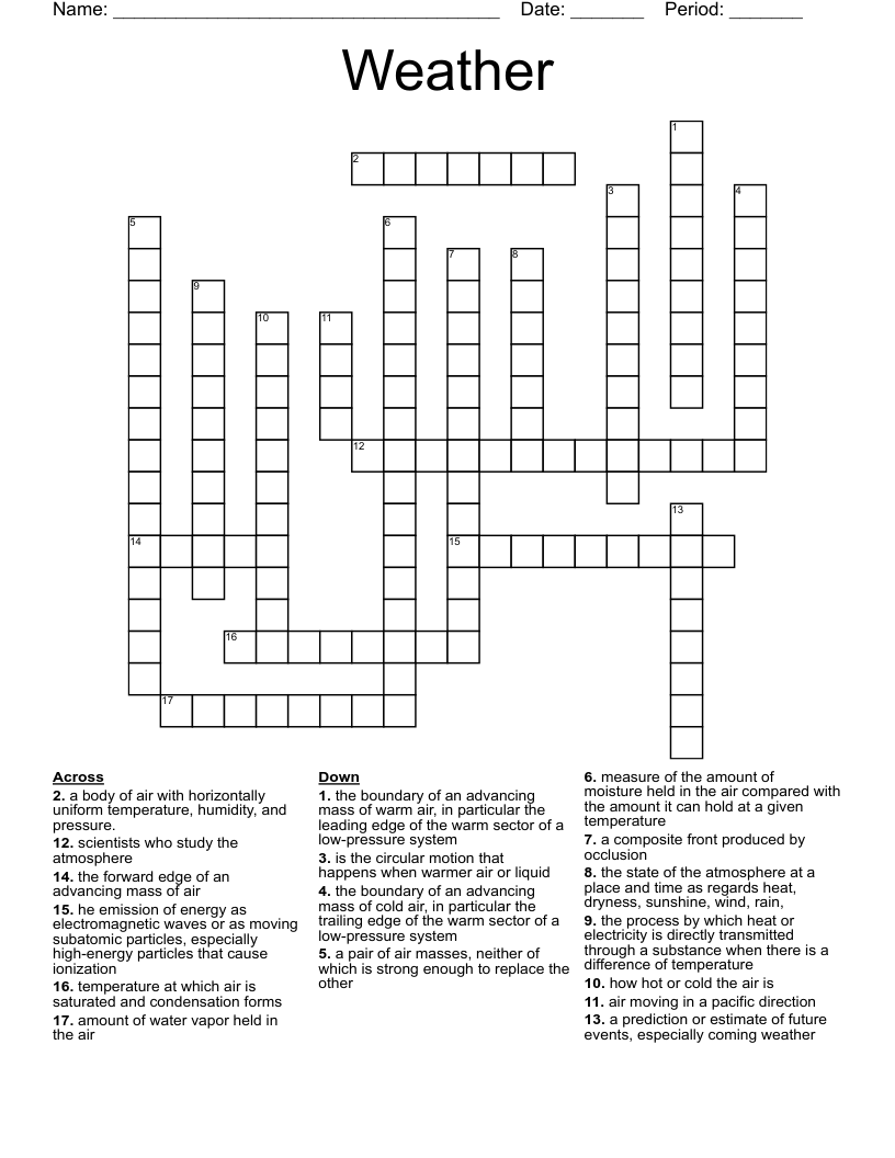 Weather Crossword