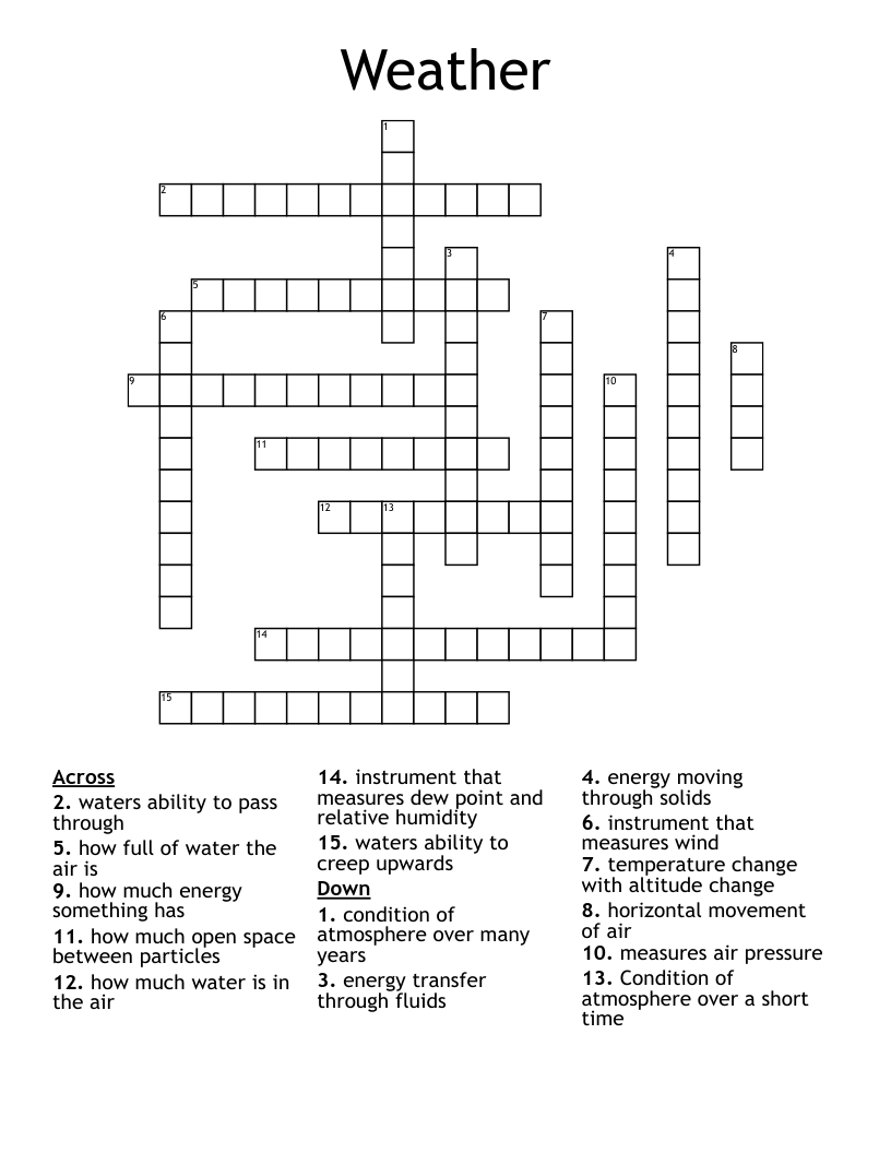 Weather Crossword