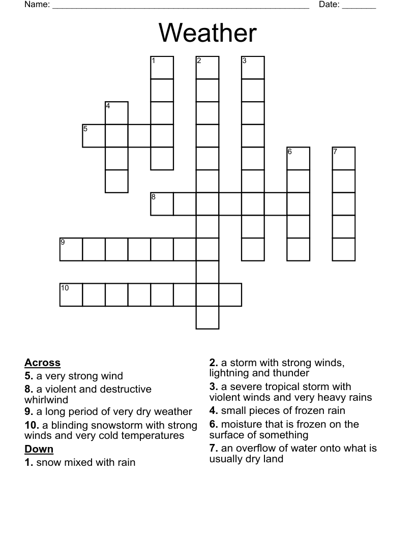 Weather Crossword