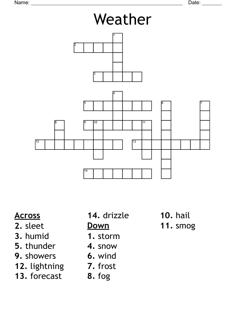 Weather Crossword
