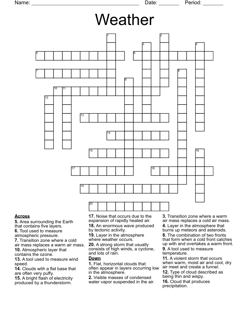 Weather Crossword