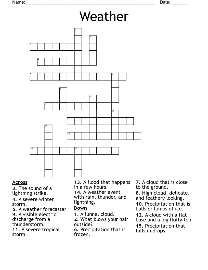 Weather Crossword