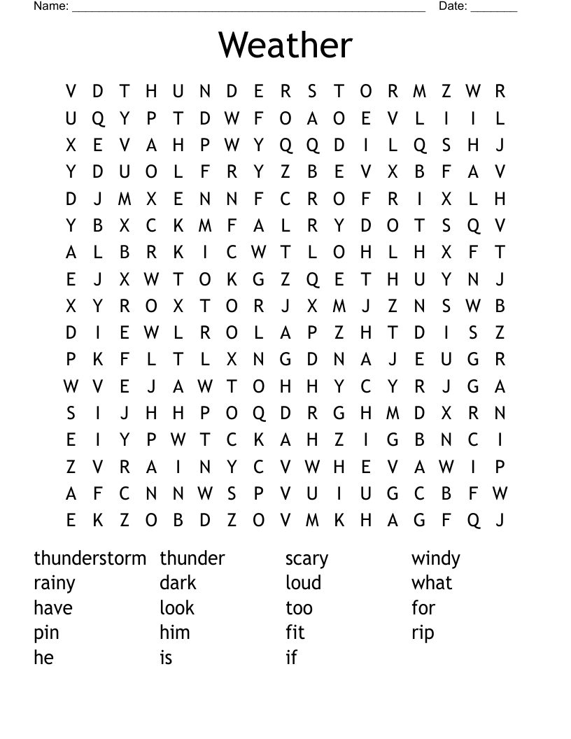 Weather Word Search