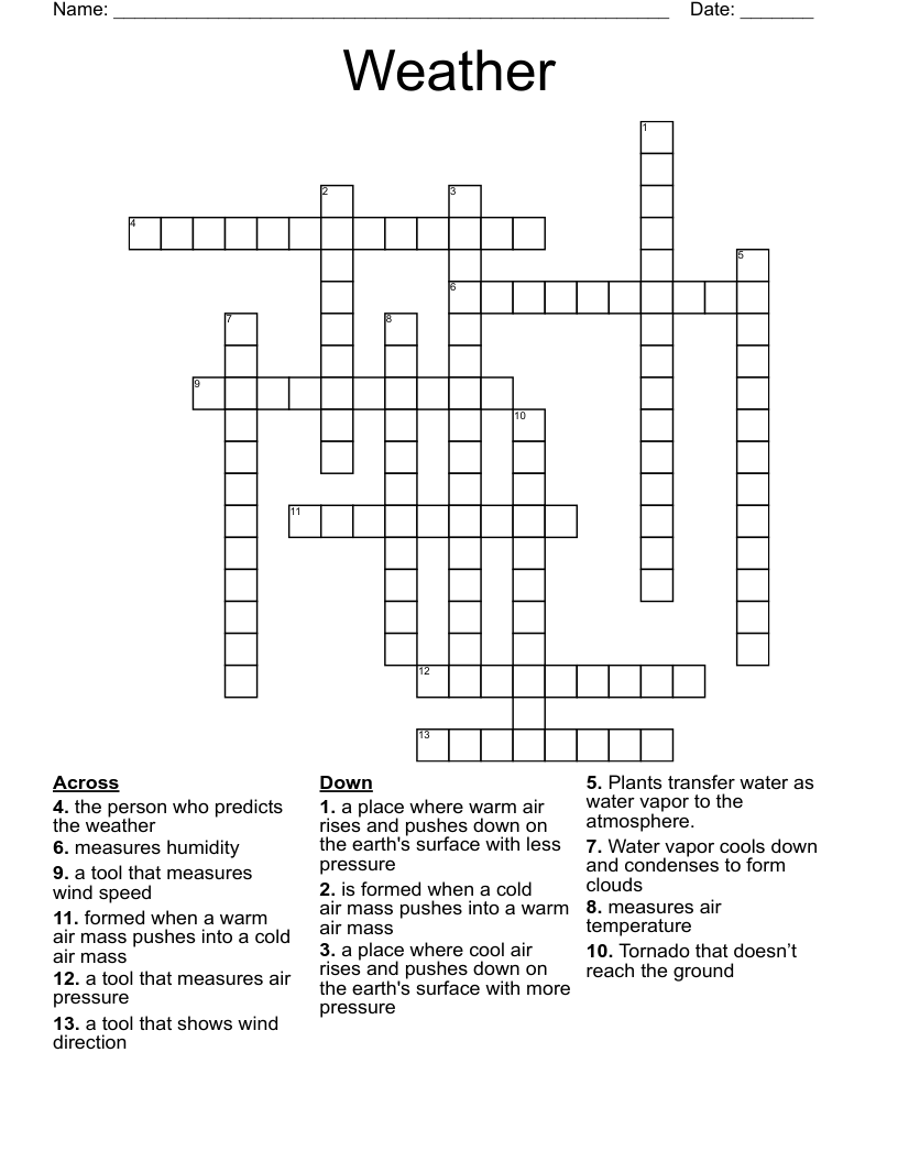 Weather Crossword