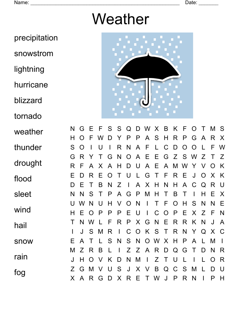 Weather Word Search