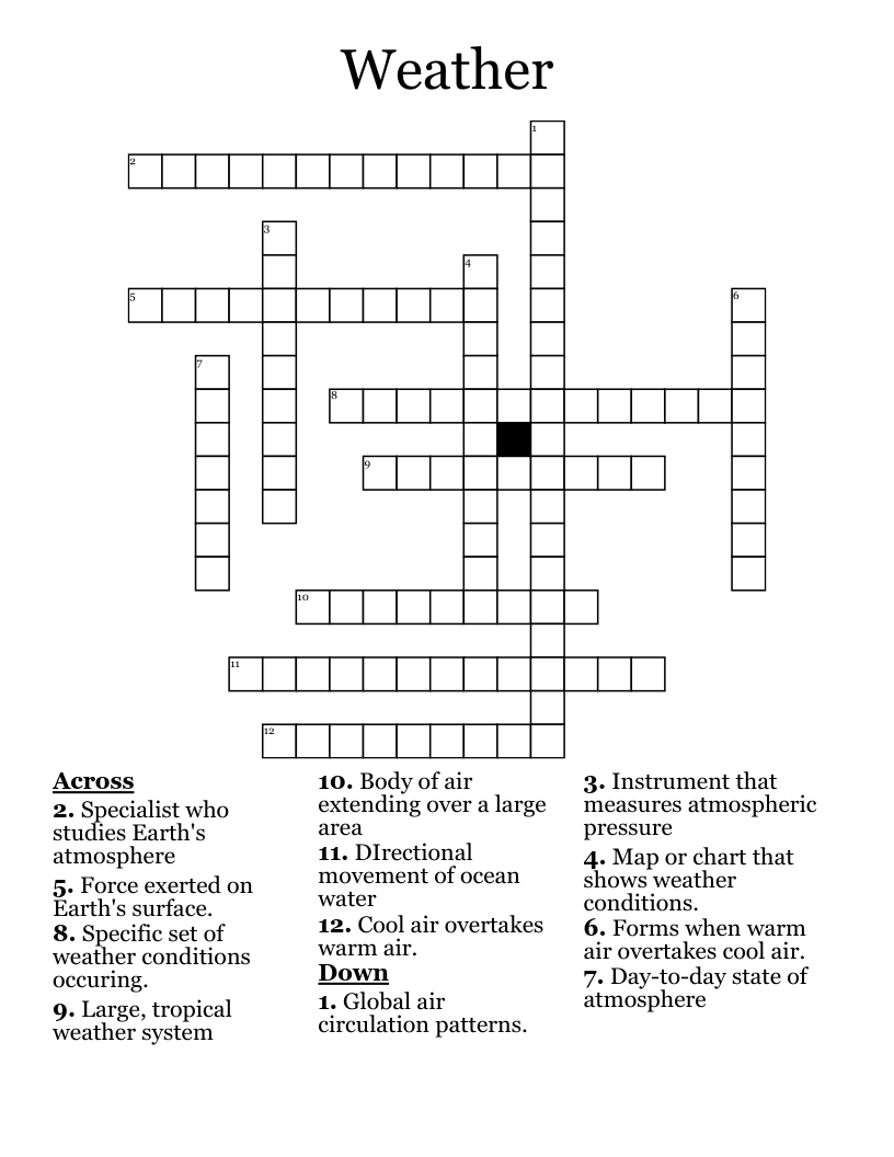 Weather Crossword