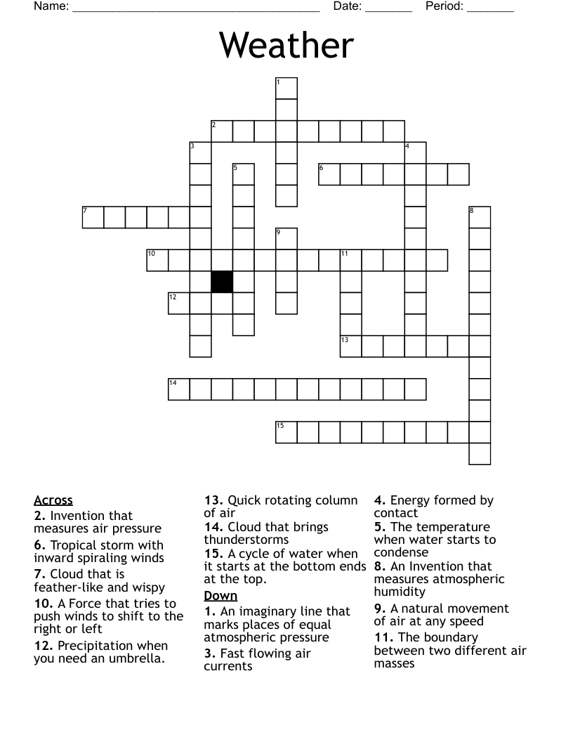Weather Crossword