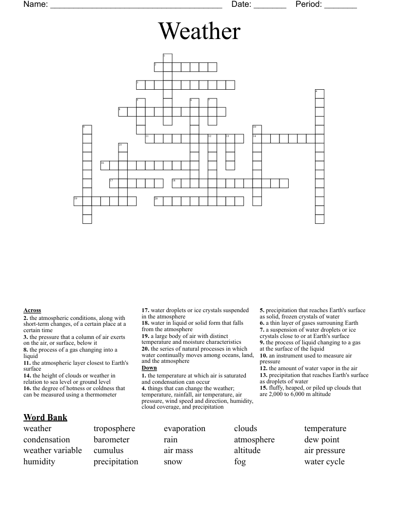 Weather Crossword