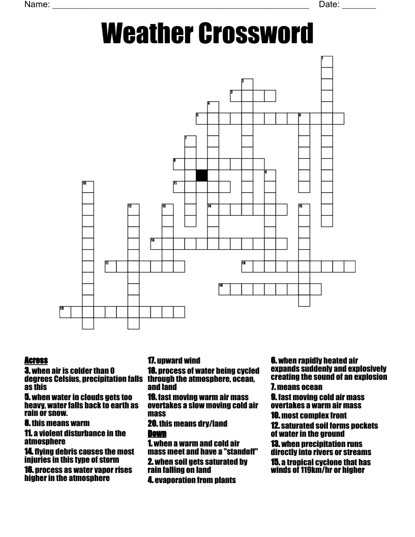 Weather Crossword