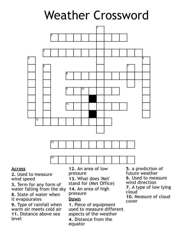 Weather Crossword