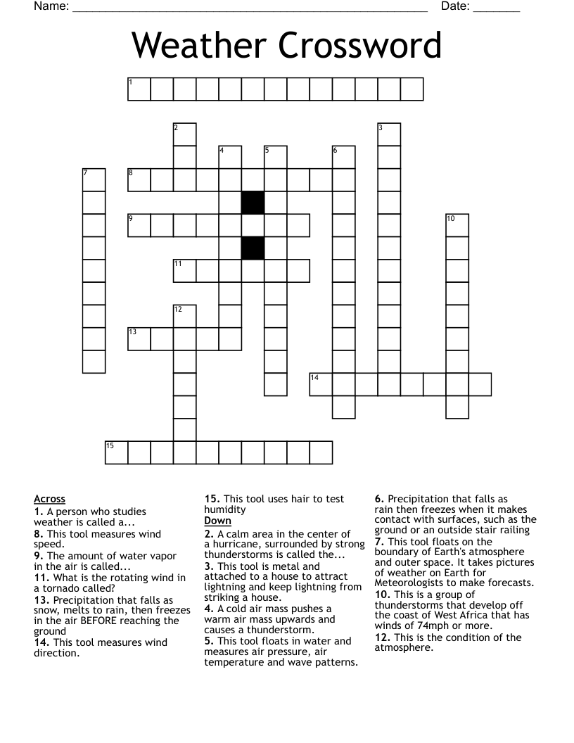 Weather Crossword