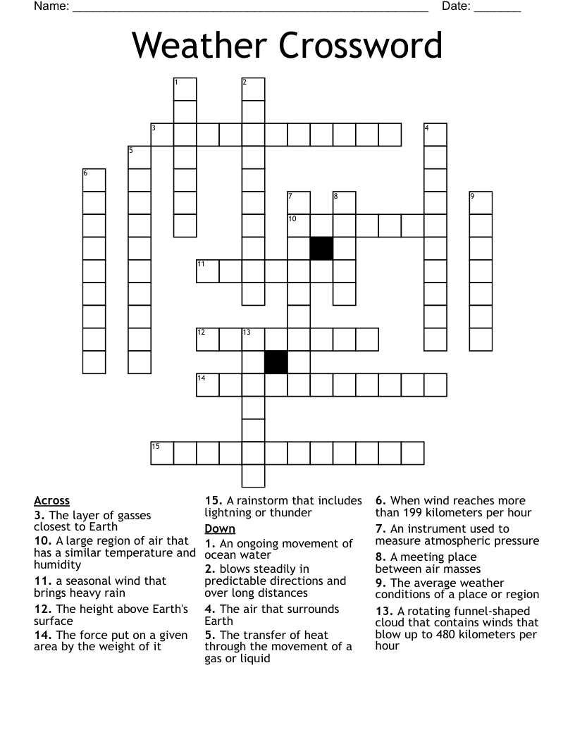 Weather Crossword