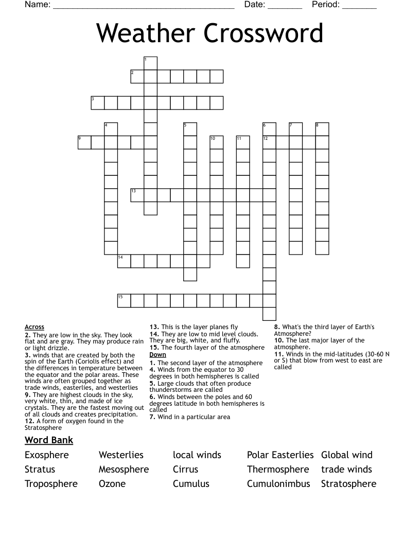 Weather Crossword