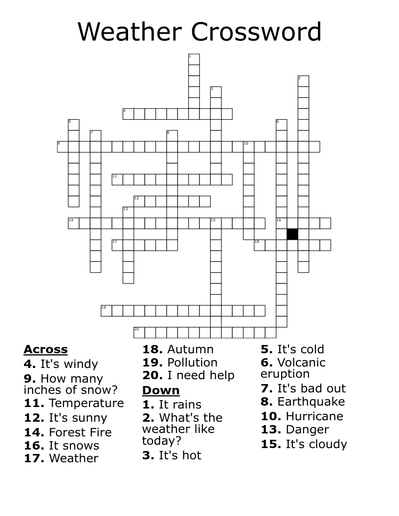 Weather Crossword
