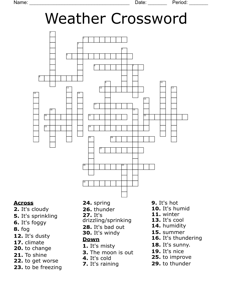 Weather Crossword