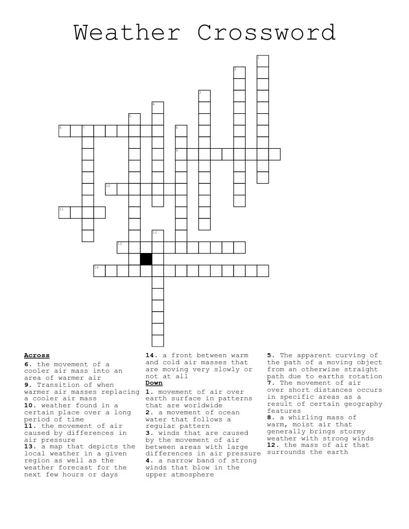 Weather Crossword