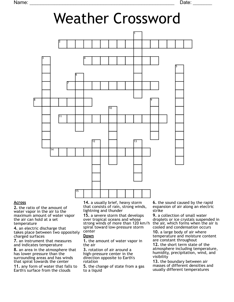 Weather Crossword