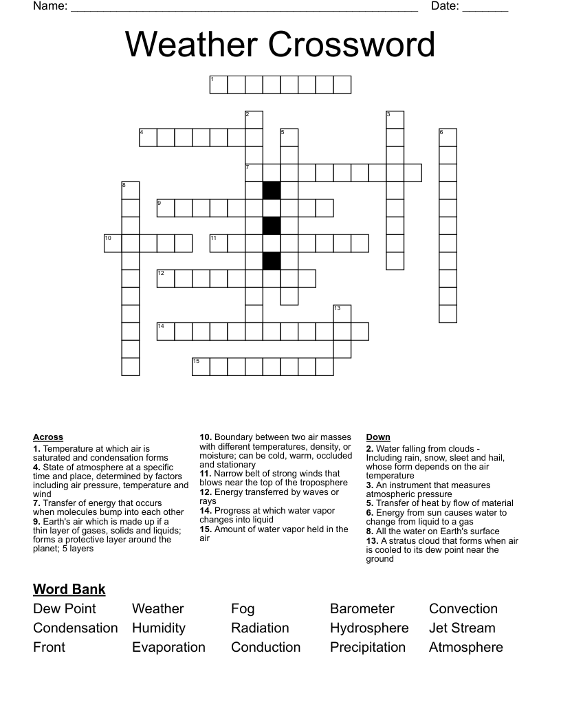 Weather Crossword
