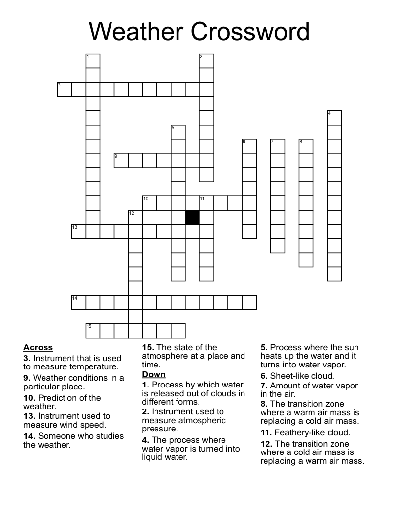 Weather Crossword