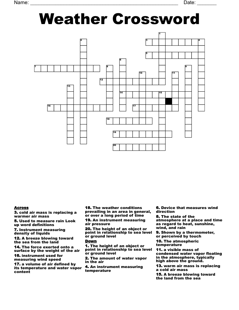 Weather Crossword