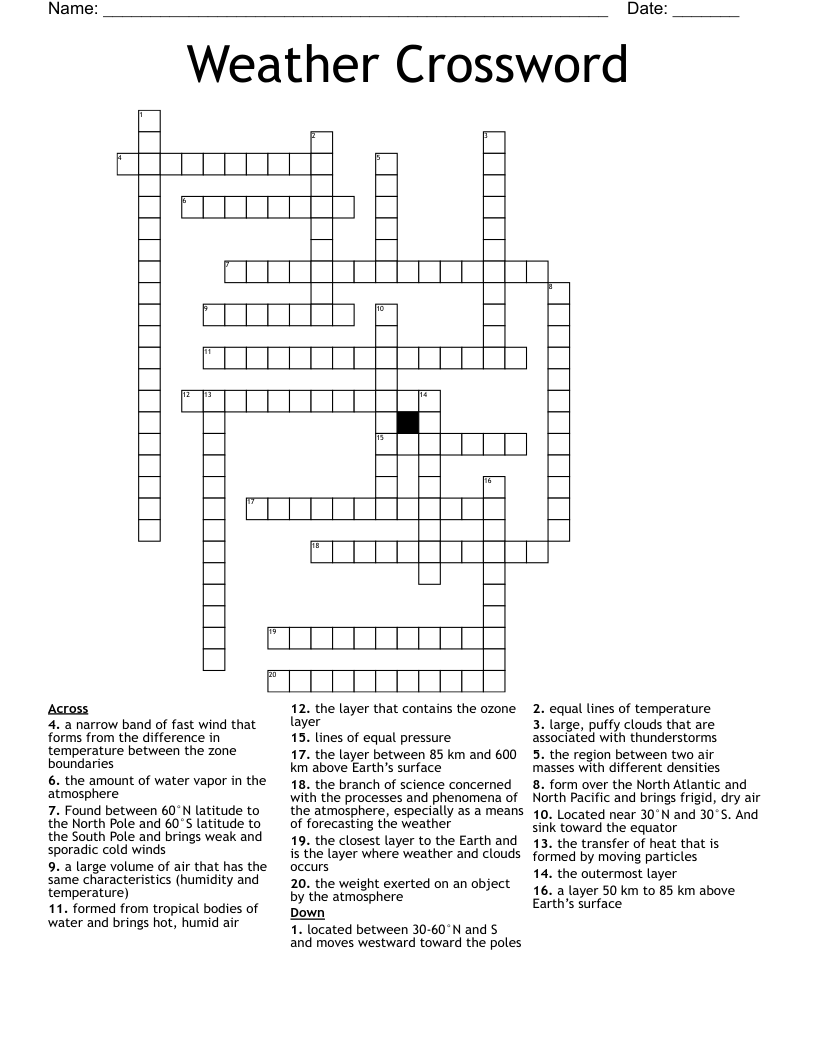 Weather Crossword