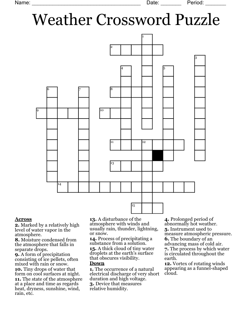 Weather Crossword Puzzle