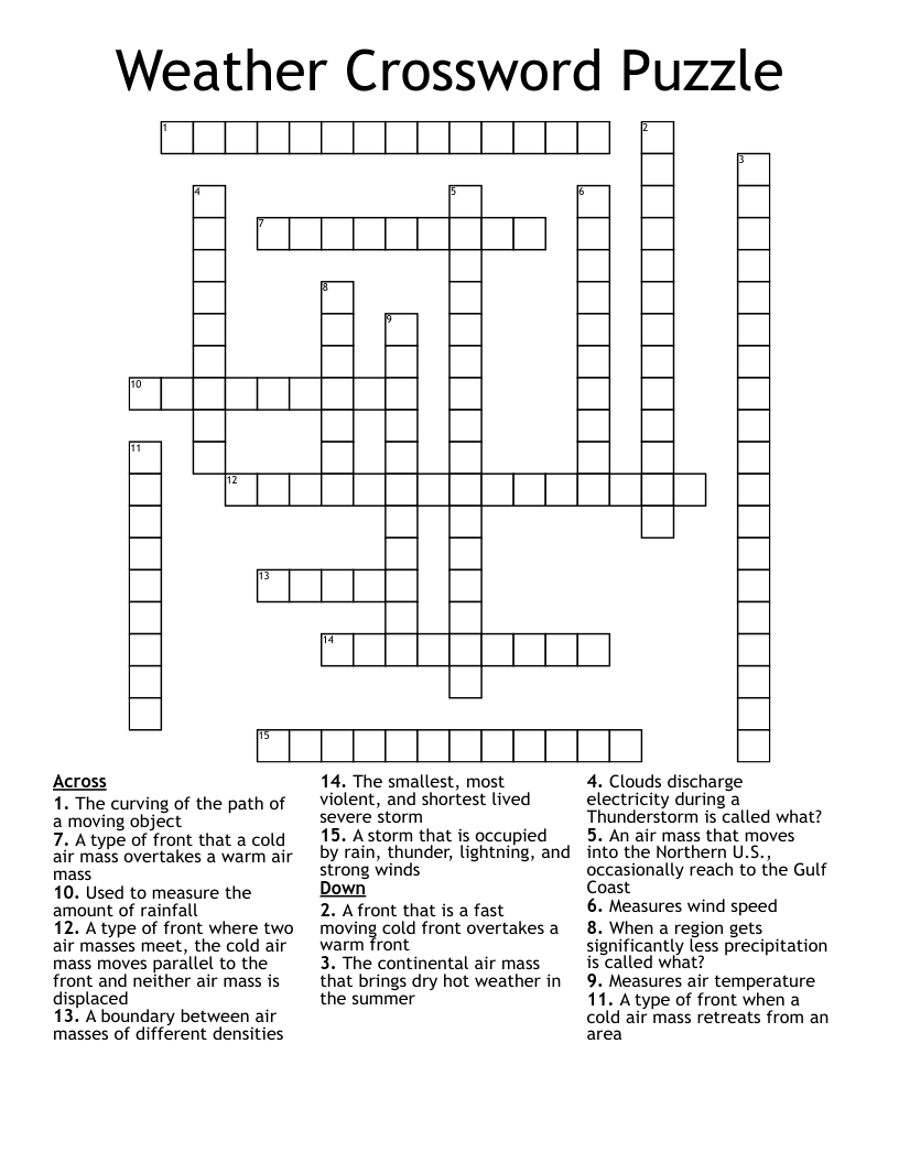 Weather Crossword Puzzle