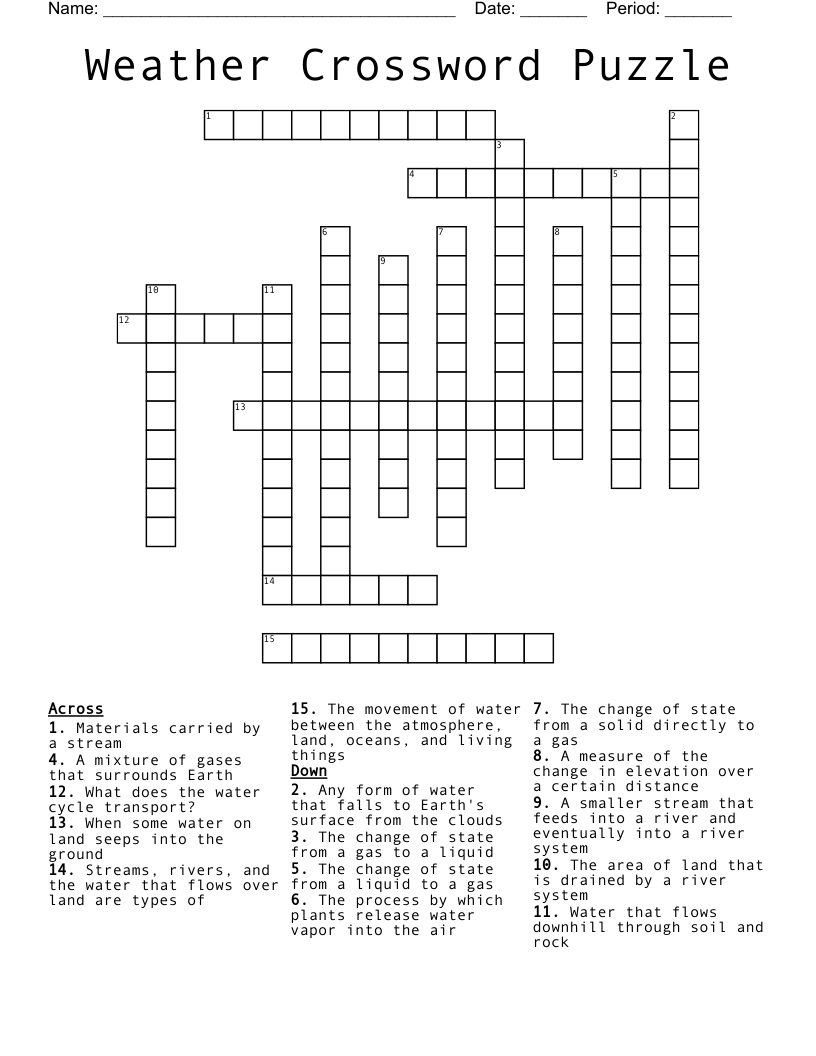 Weather Crossword Puzzle