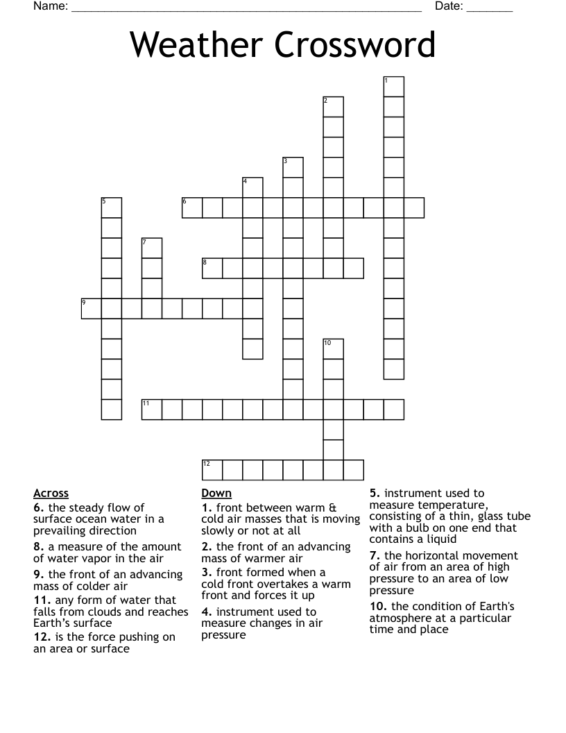 Weather Crossword 