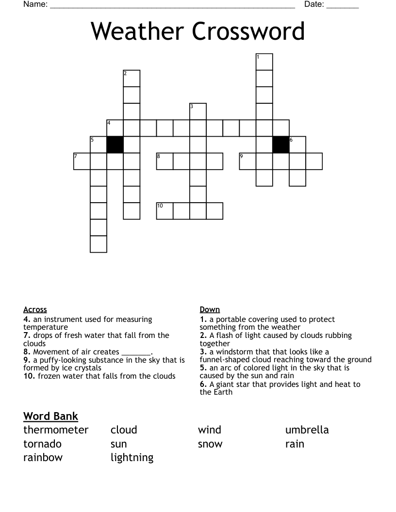 Weather Crossword 