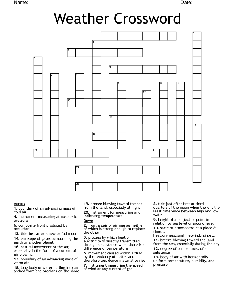 Weather Crossword 