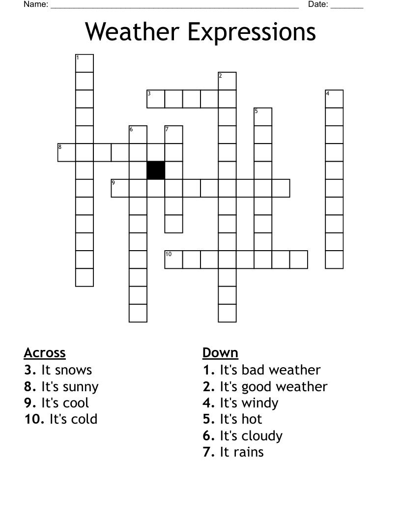 Weather Expressions Crossword