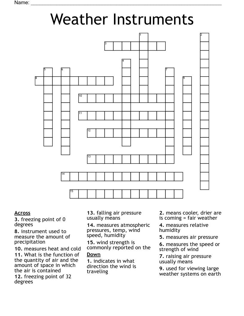 Weather Instruments Crossword
