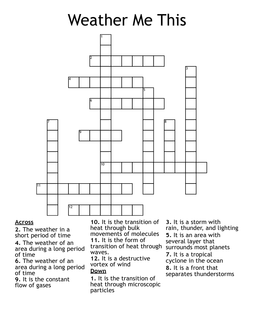 Weather Me This Crossword
