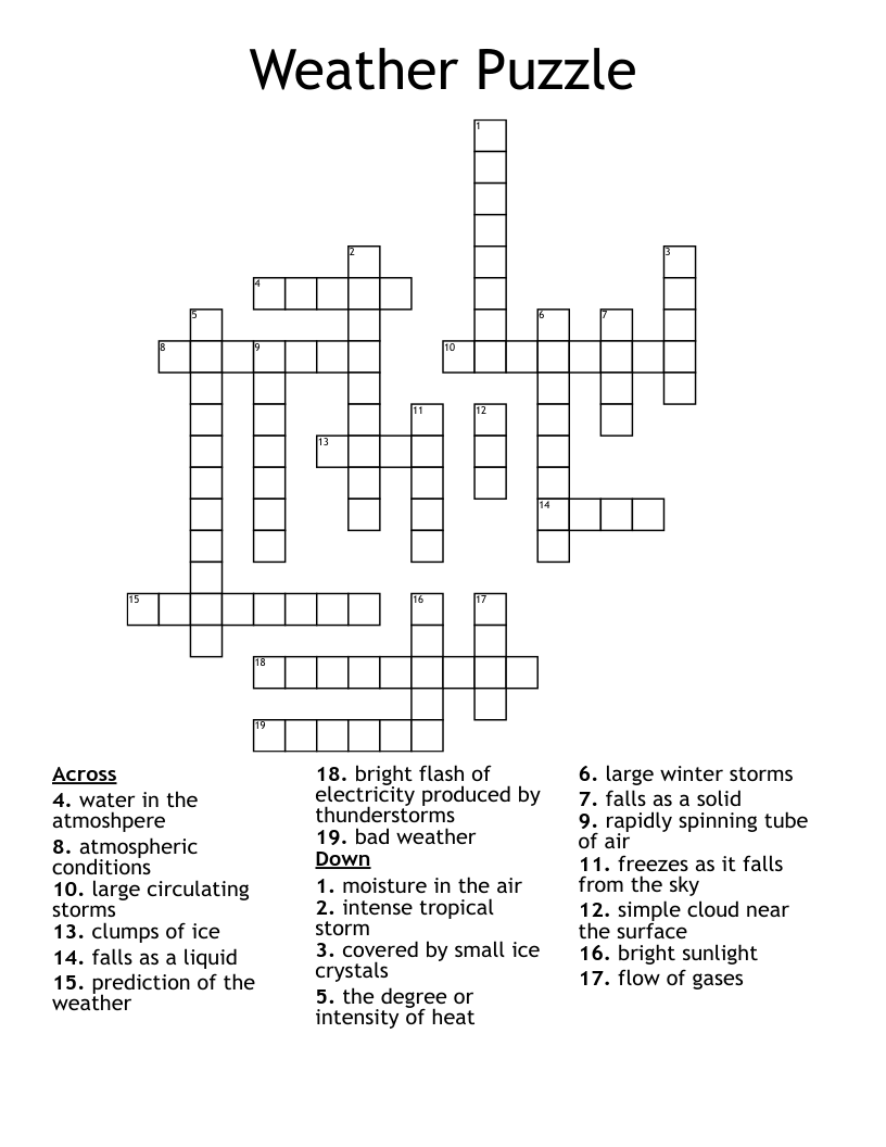 Weather Puzzle Crossword