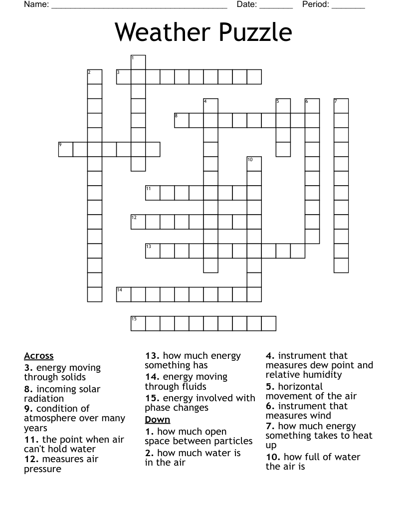 Weather Puzzle Crossword