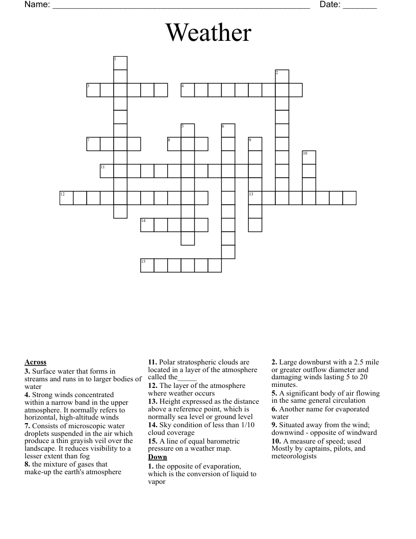 Weather  Crossword
