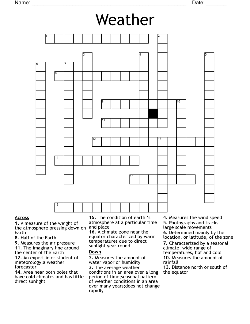Weather  Crossword