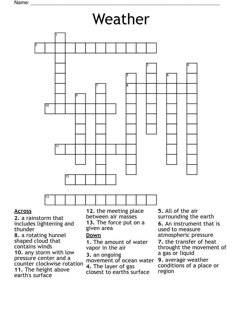 Weather  Crossword