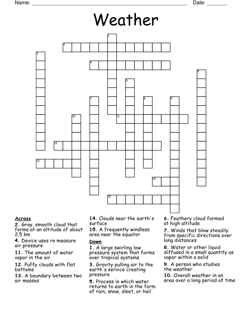 Weather  Crossword
