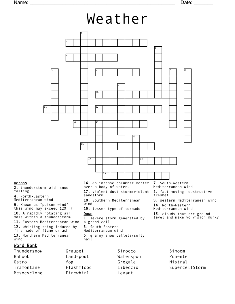 Weather  Crossword