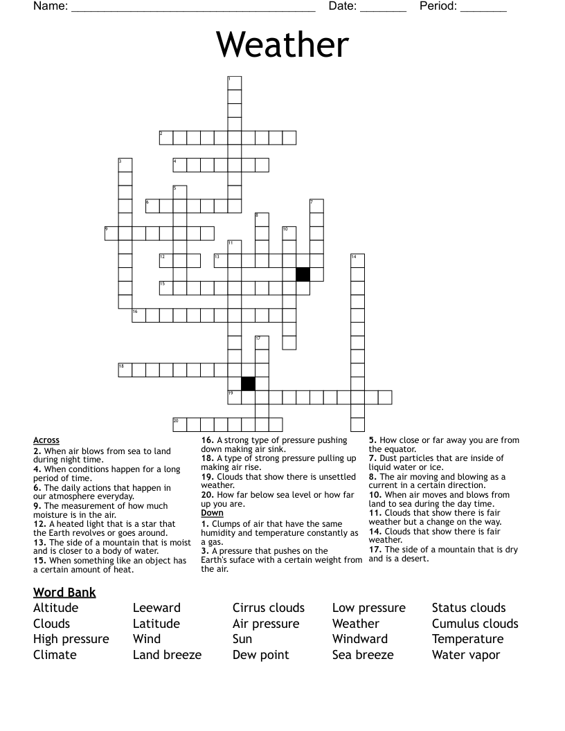 Weather  Crossword