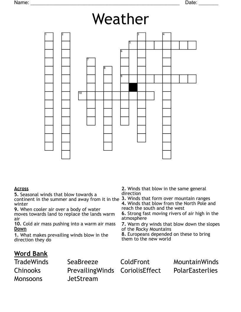 Weather  Crossword
