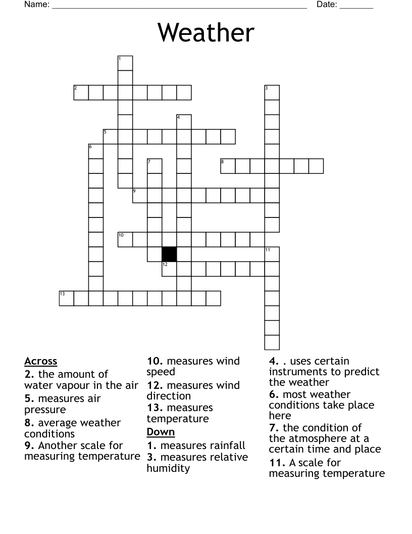 Weather  Crossword