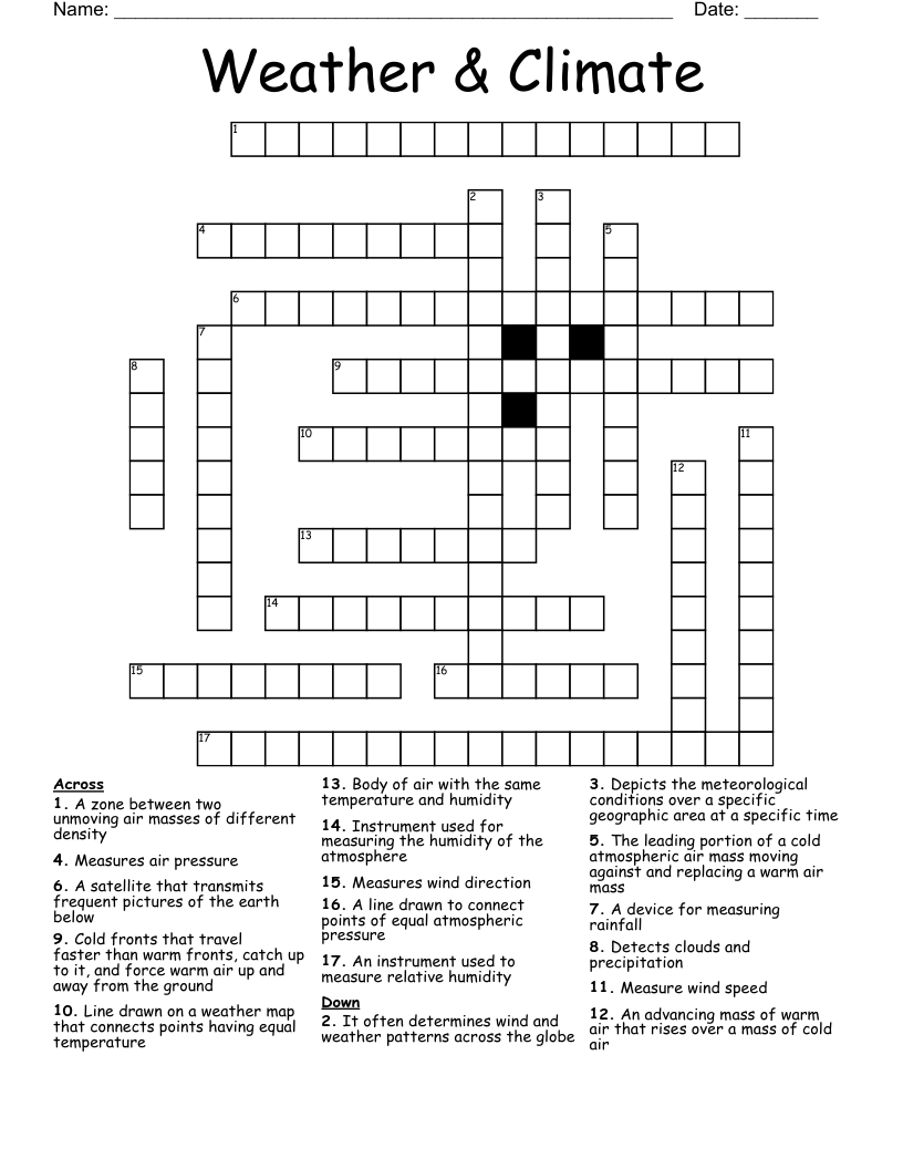 Weather & Climate Crossword