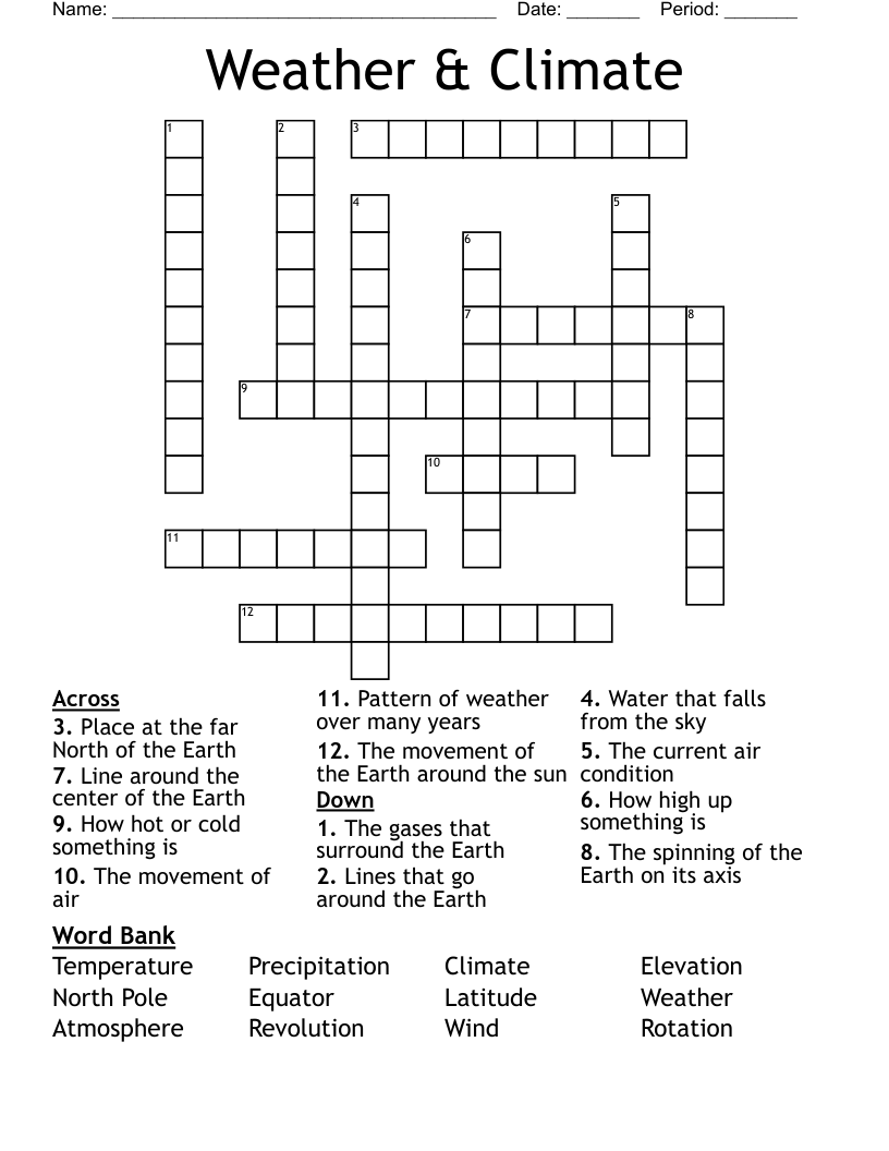 Weather & Climate Crossword
